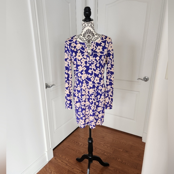 Diane Von Furstenberg Long Sleeve Silk Reina Dress Size 8 - Picture 1 of 13